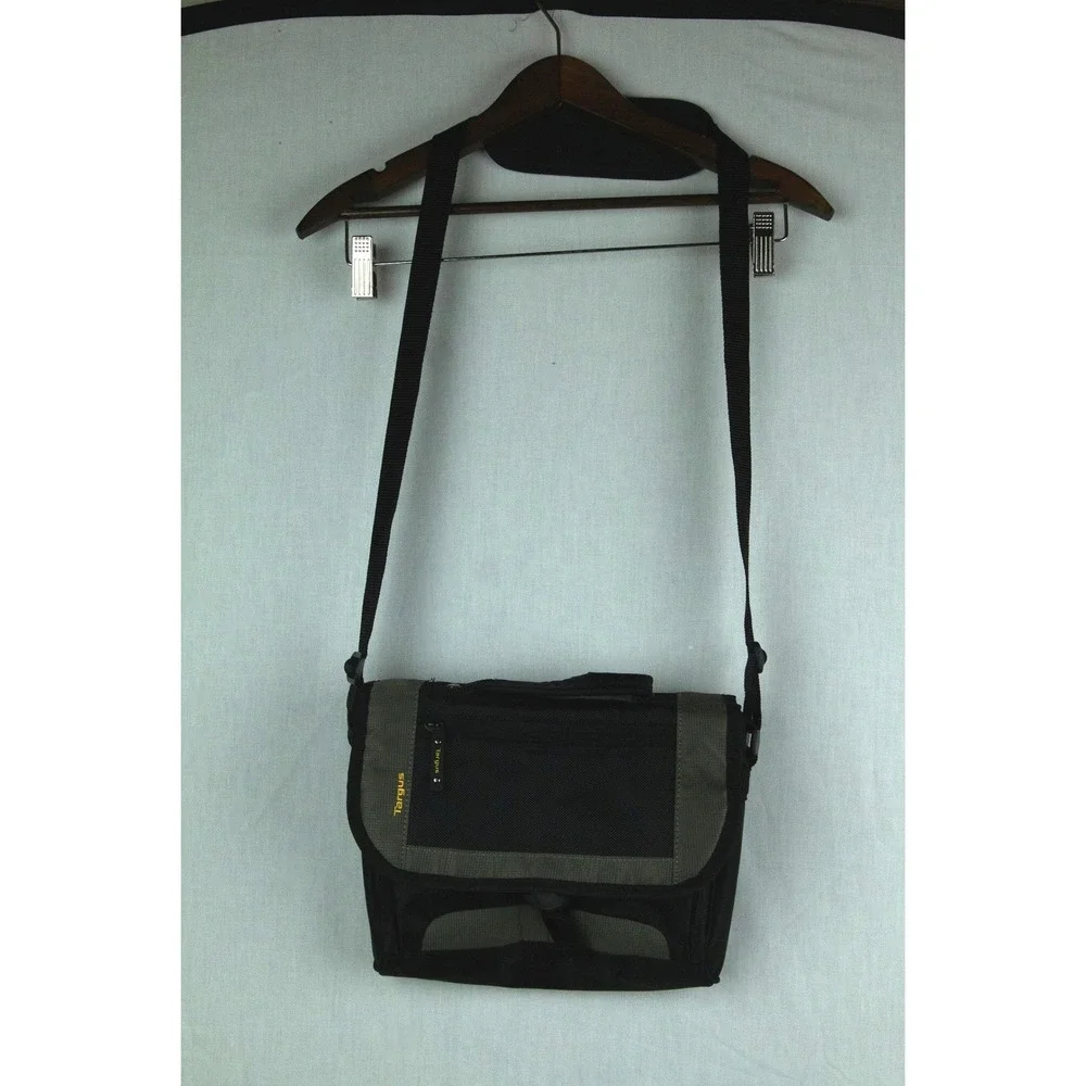 Targus Messenger Bag Black Grey Padded Laptop Shoulder Tech Travel Bag